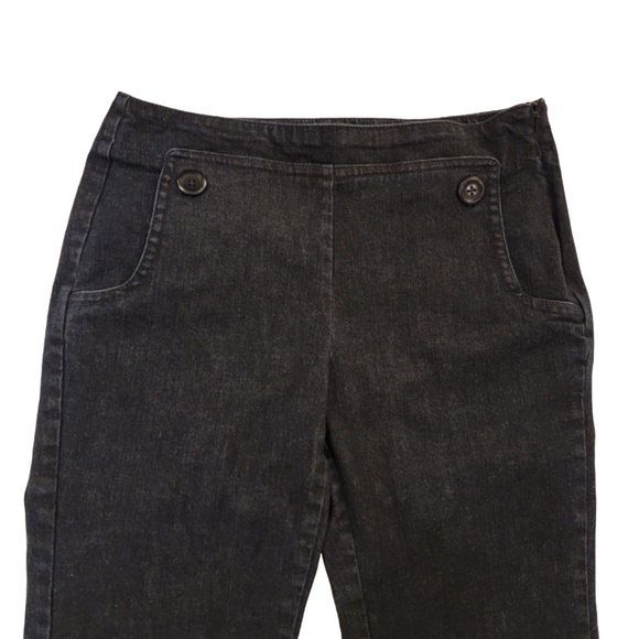 Talbots Capri Jeans Petite Size 8P Blue Denim Big Sailor Botton Pockets - Picture 3 of 8